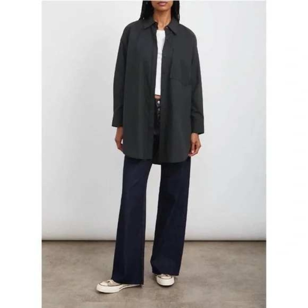Rails Joey Black Long Sleeve‎ Button Down Oversized Shirt Womens Size M NWT